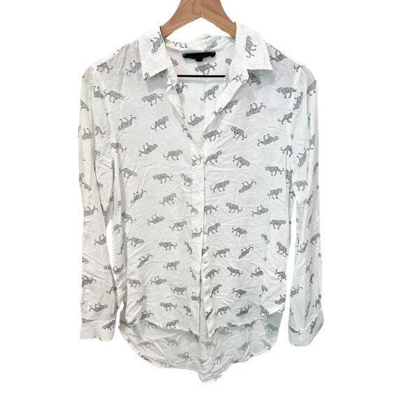 Jane and Delancey Button Up Shirt Colorful Animal Print M - Picture 1 of 8